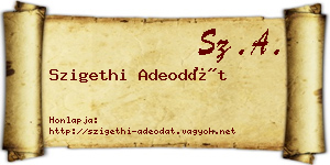 Szigethi Adeodát névjegykártya